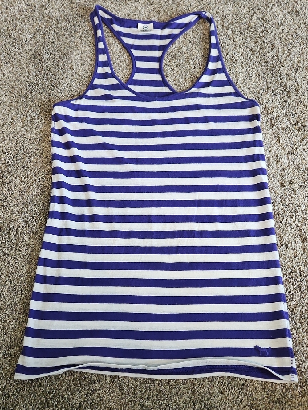 PINK Victoria's Secret Purple and White Striped Racerback Tank